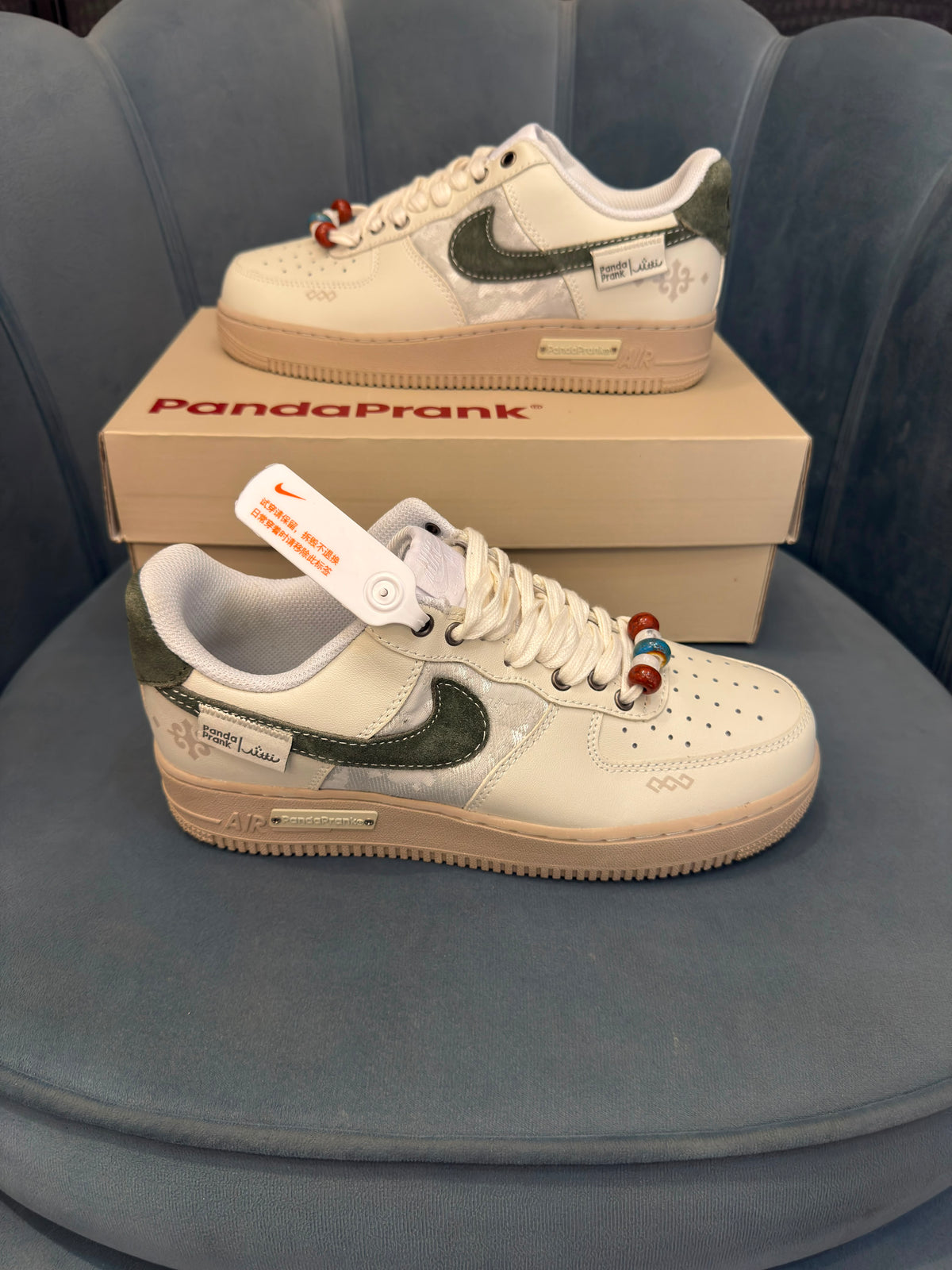 NIKE AIRFORCE ONE PANDAPRANK WHITE GREEN