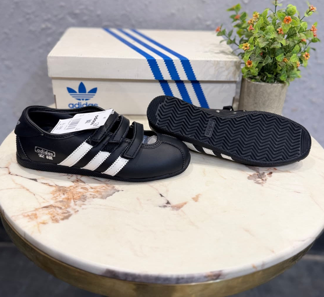 ADIDAS ORIGINAL ANFU MARRY JANE LEATHER JANE BLACK