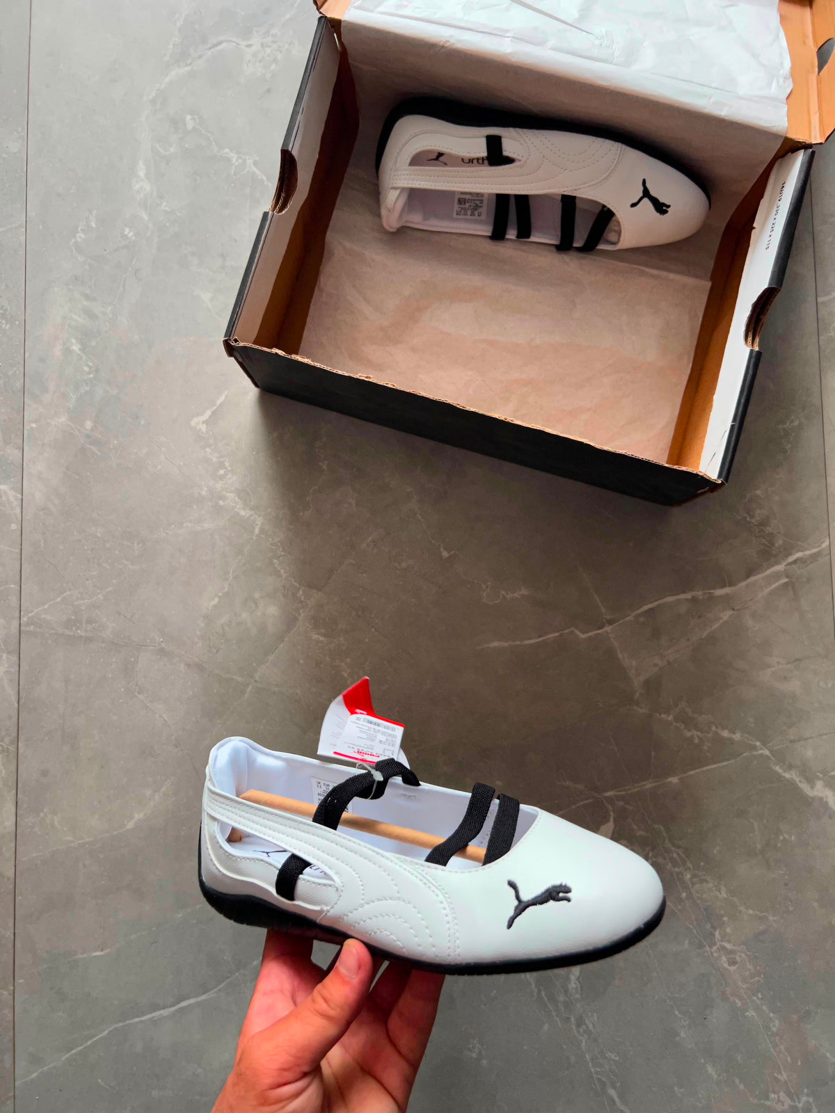 PUMA SPEEDCAT BALLET WHITE AND BLACK