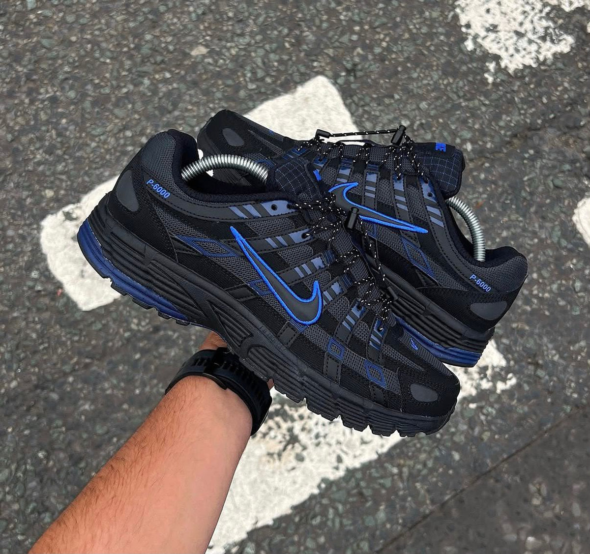 NIKE P 6000 TRAINER BLACK ROYAL BLUE