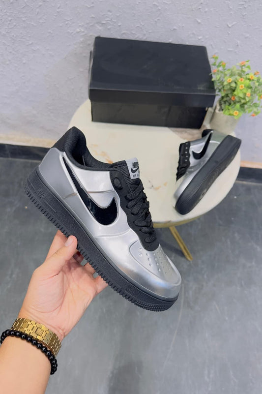 NIKE AIRFORCE FOAMPOSITE PRO METALLIC BLACK SILVER
