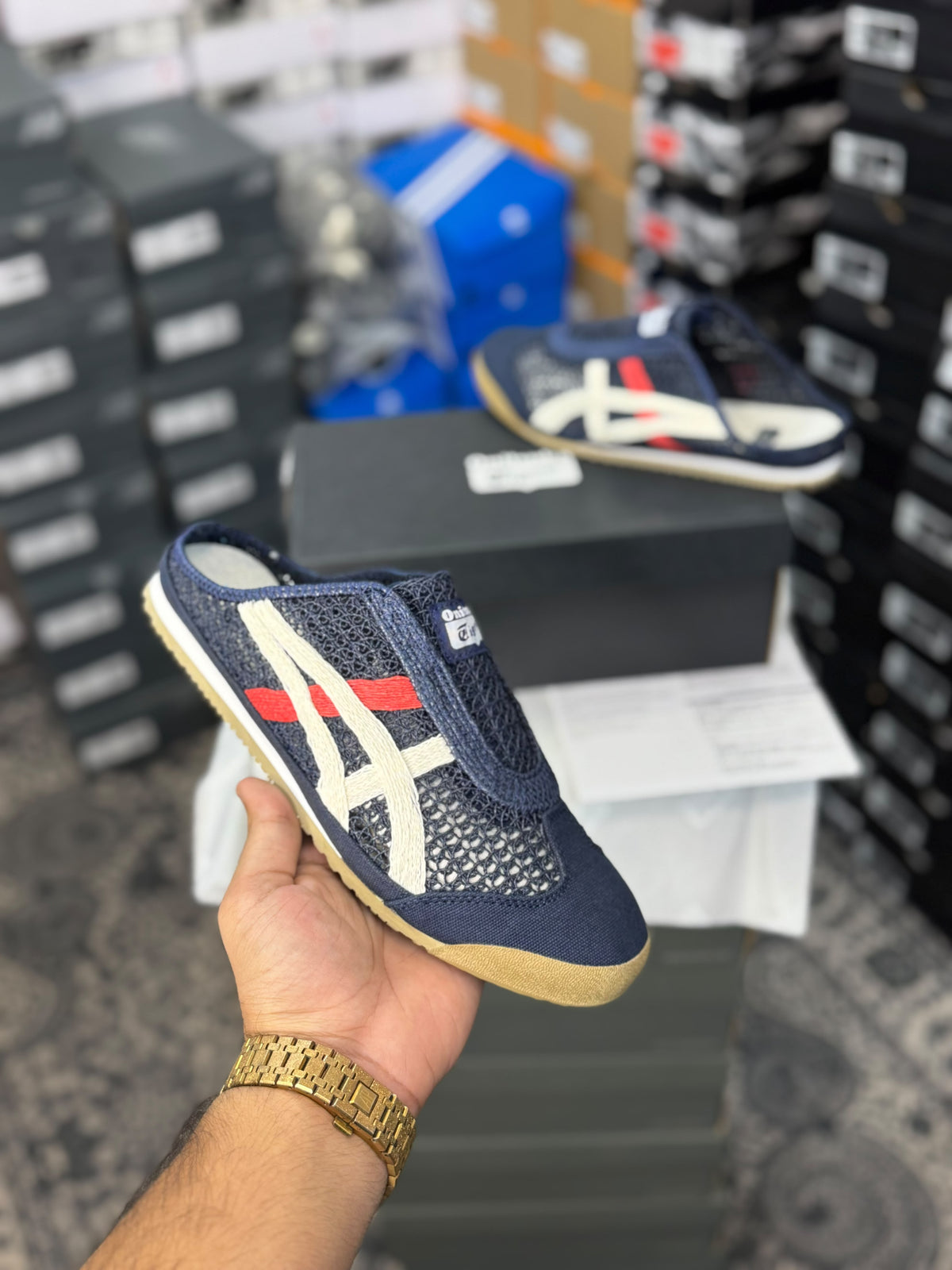 ONITSUKA TIGER MEXICO 66 SABOT BEIGE AND NAVY