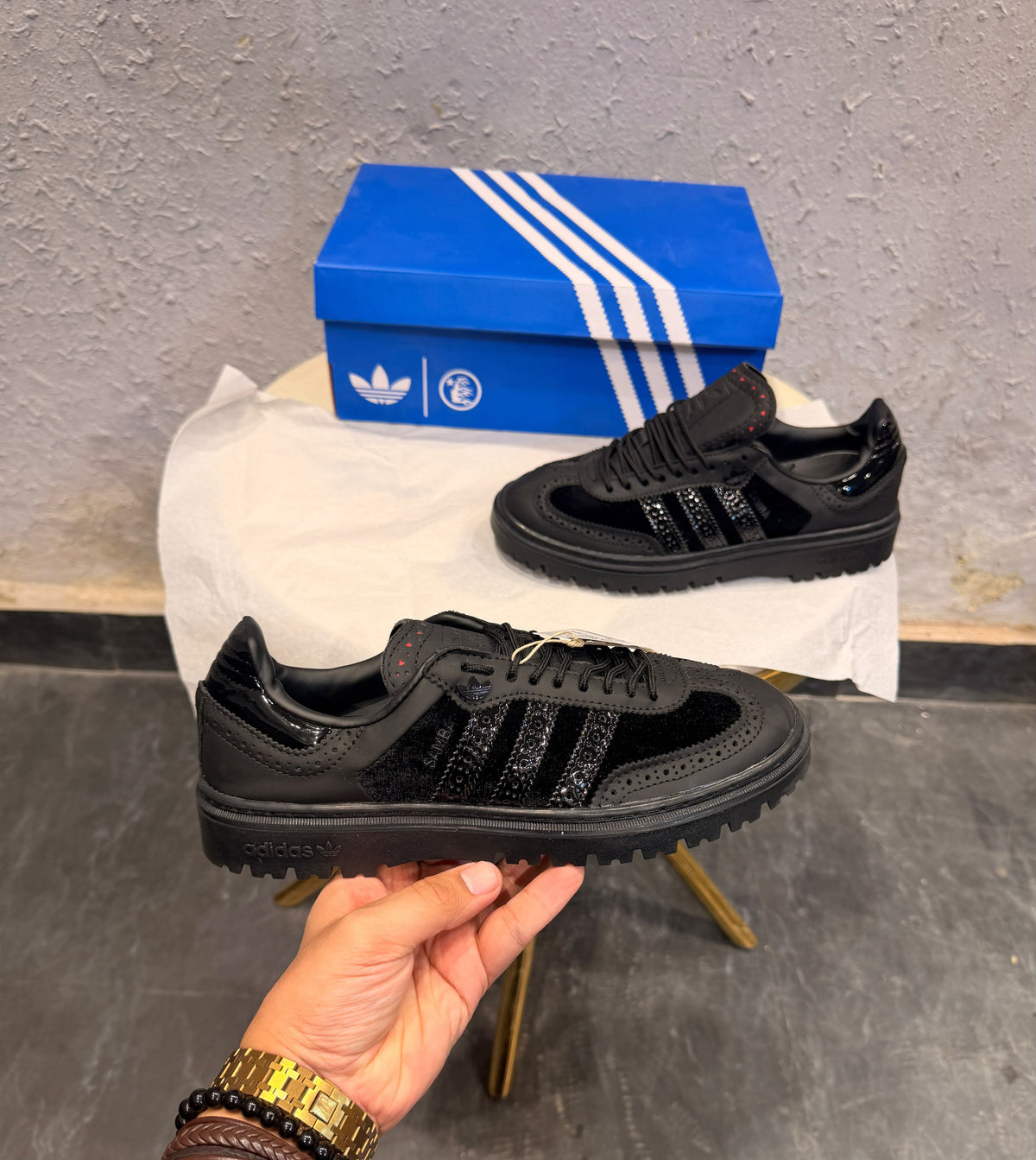 ADIDAS ORIGINALS SAMBA LX FREIZEIT TRIPPLE BLACK VALENTINE DAY
