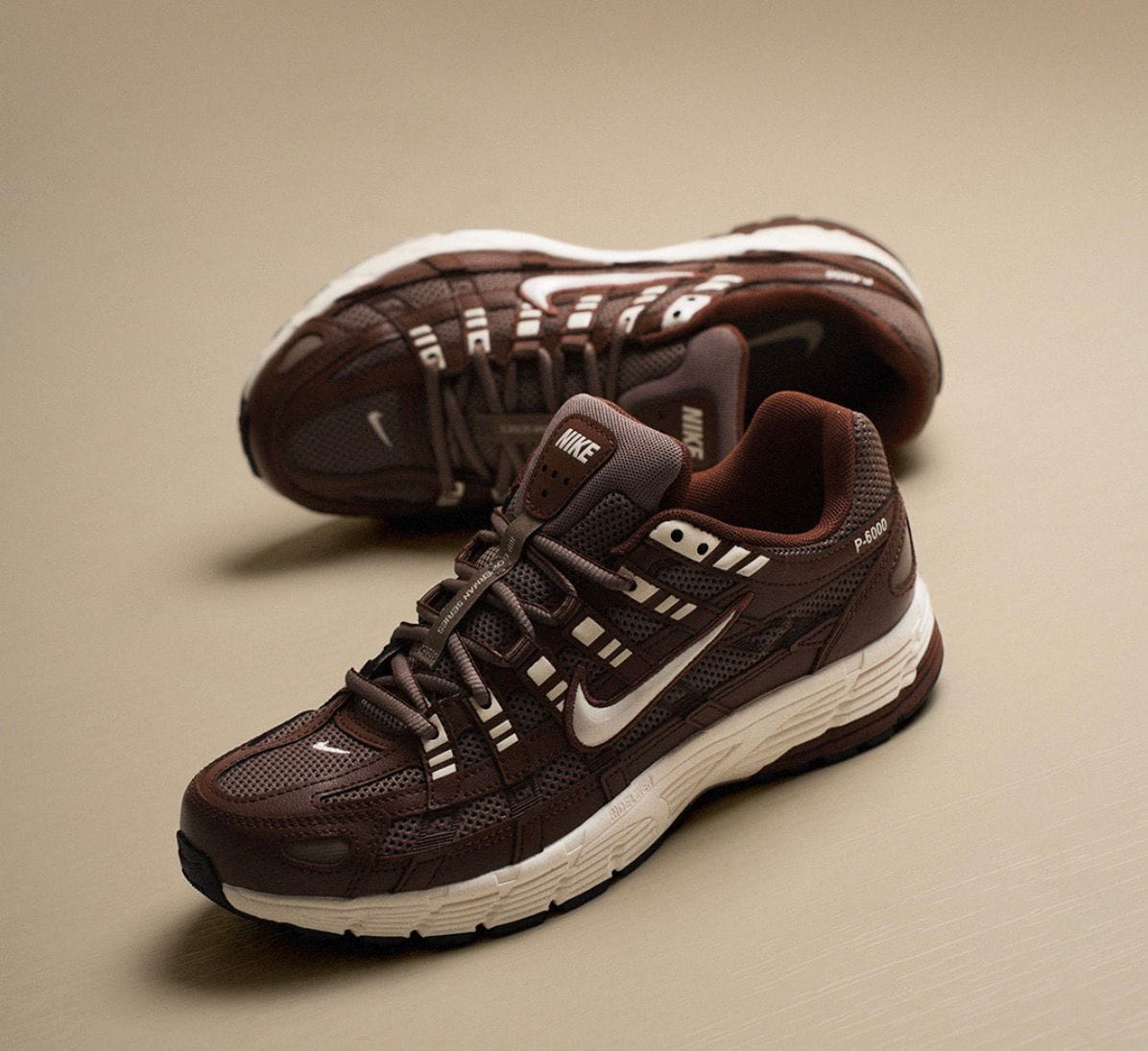 NIKE P 6000 TRAINER BROWN WHITE