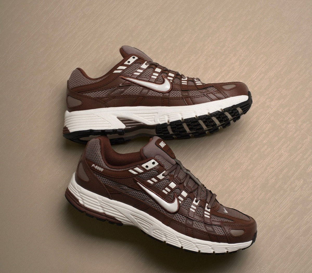 NIKE P 6000 TRAINER BROWN WHITE