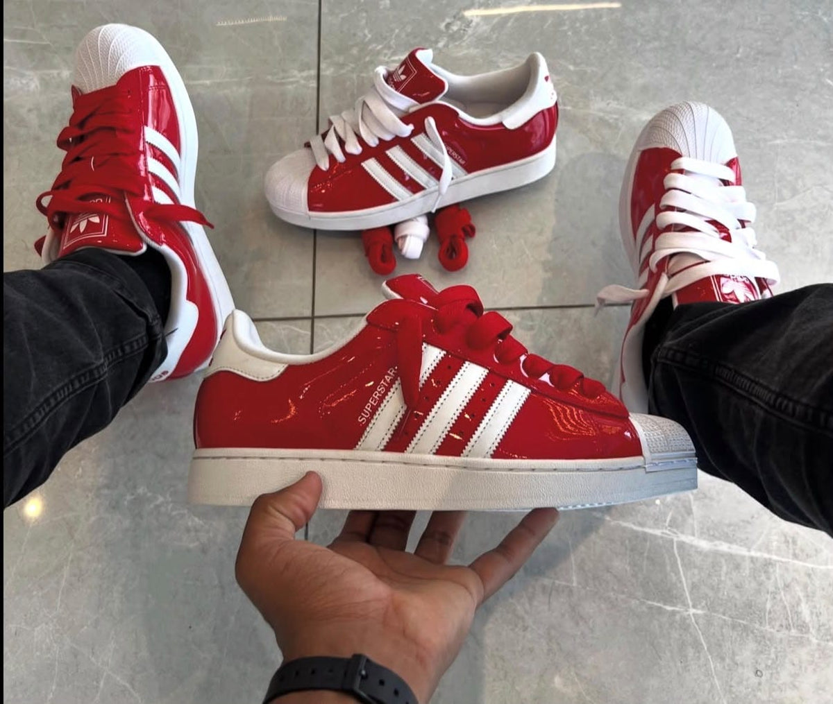ADIDAS ORIGINALS SUPERSTAR ATMOS RED