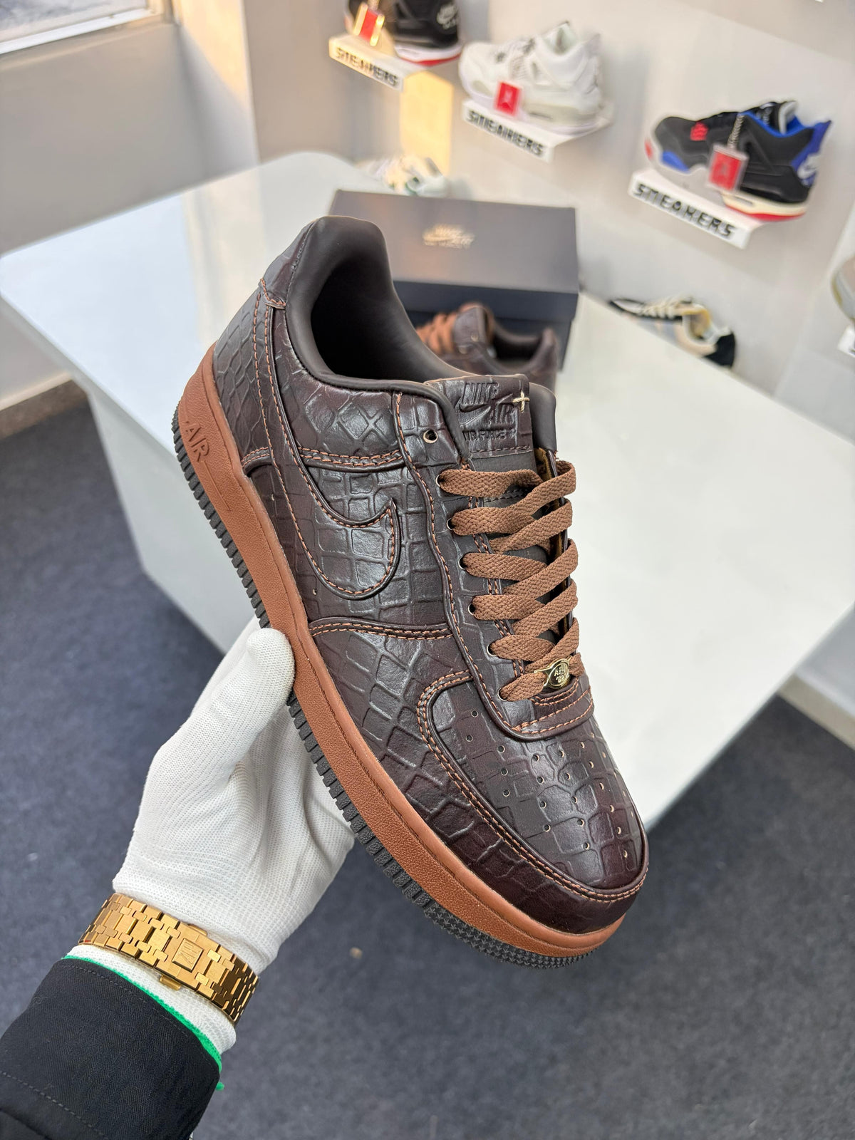 AIRFORCE 1 LOW FAUNA BROWN CROCODILE