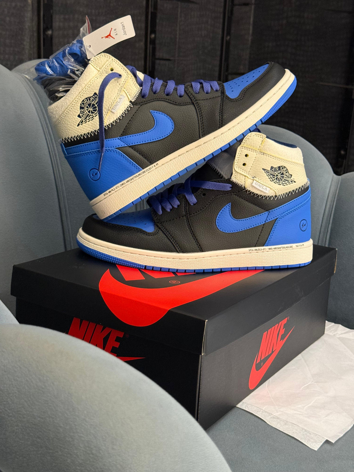 AIR JORDAN RETRO 1 HIGH OG SP FRAGMENT X UNION LA SPORT ROYAL