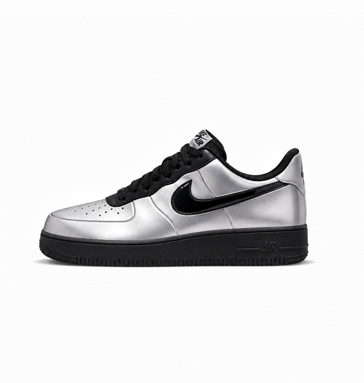 NIKE AIRFORCE FOAMPOSITE PRO METALLIC  BLACK SILVER