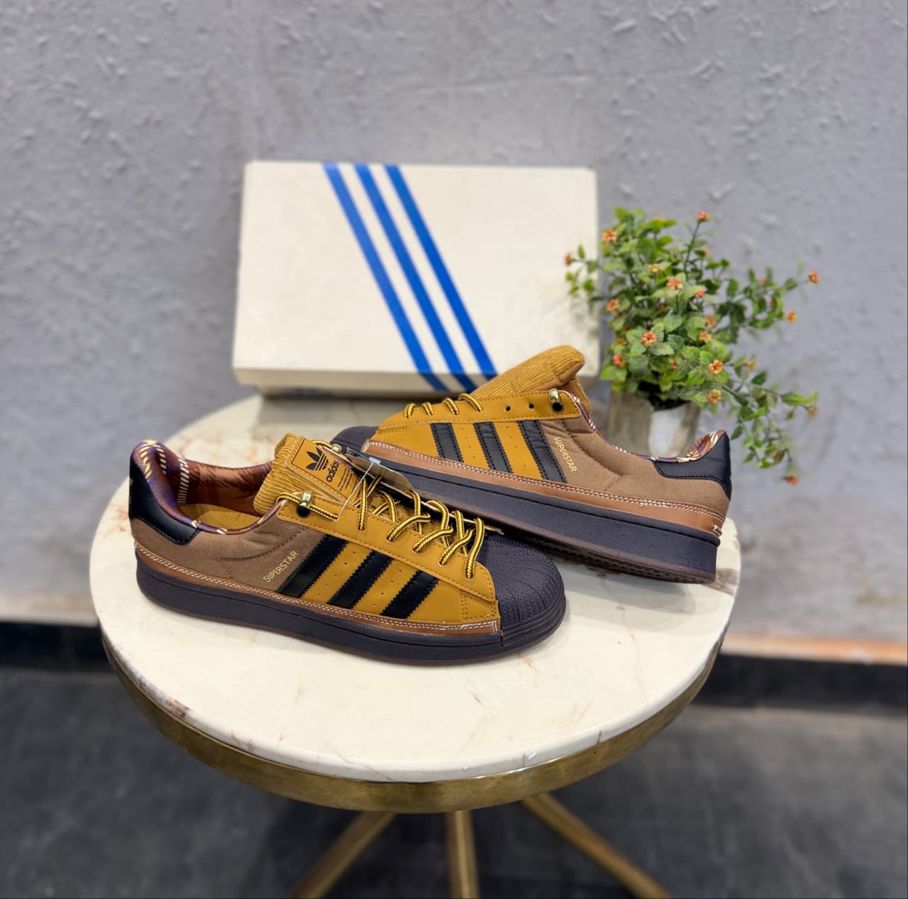 ADIDAS ORIGINALS SUPERSTAR 2ND GENERATION TAN BLACK SOLE
