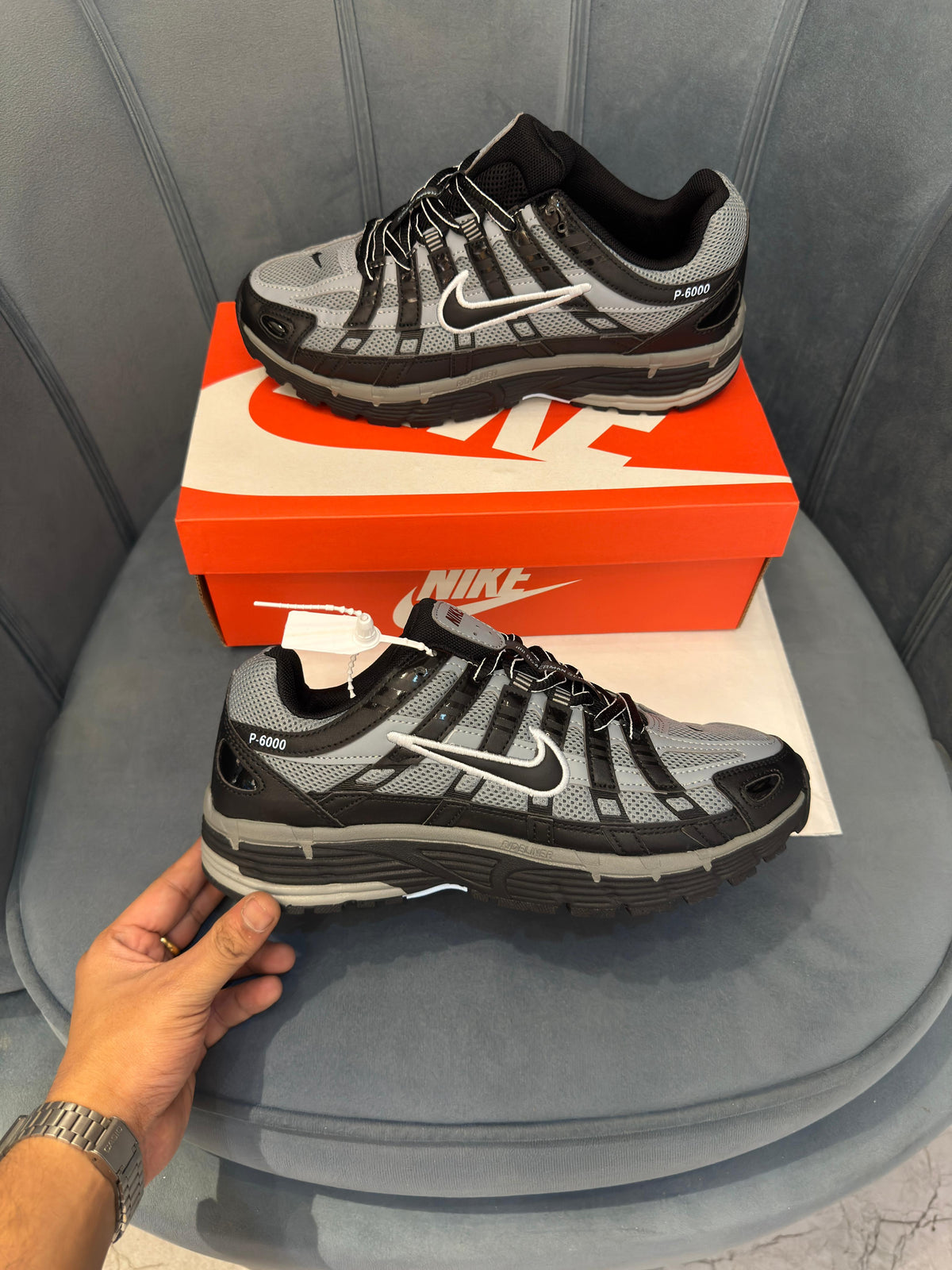 NIKE P 6000 TRAINER BLACK COOL GREY