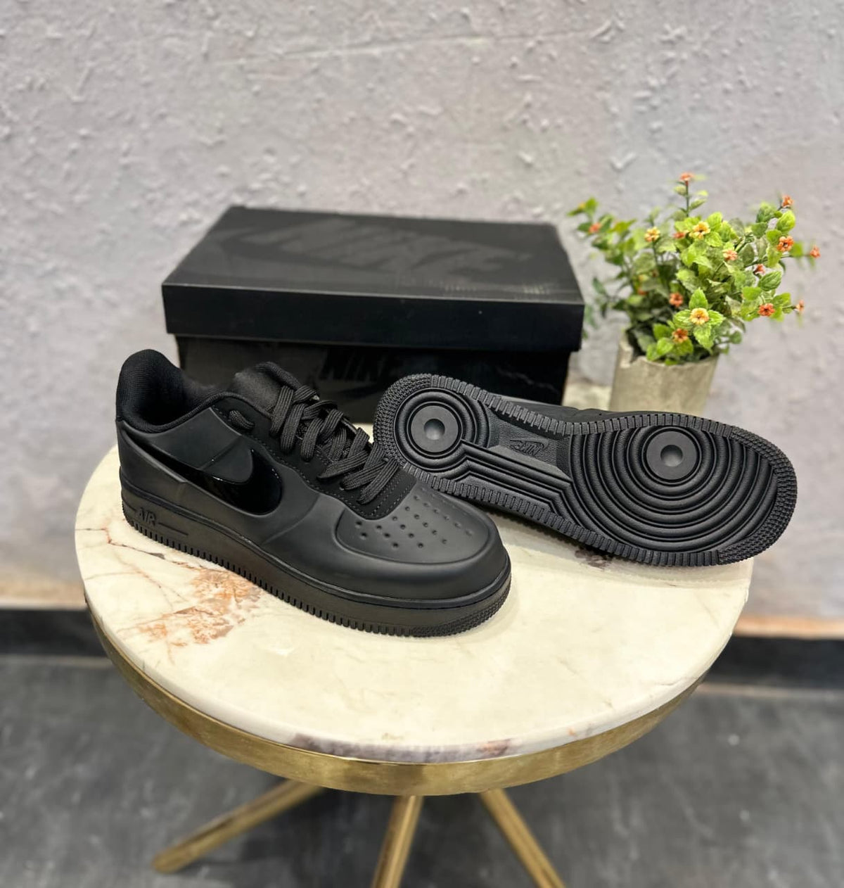 NIKE AIRFORCE FOAMPOSITE PRO METALLIC  BLACK
