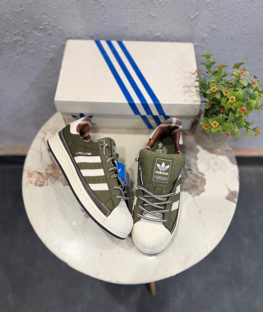 ADIDAS  ORIGINALS SUPERSTAR 2ND GENERATION OLIVE GREEN WHITE SOLE