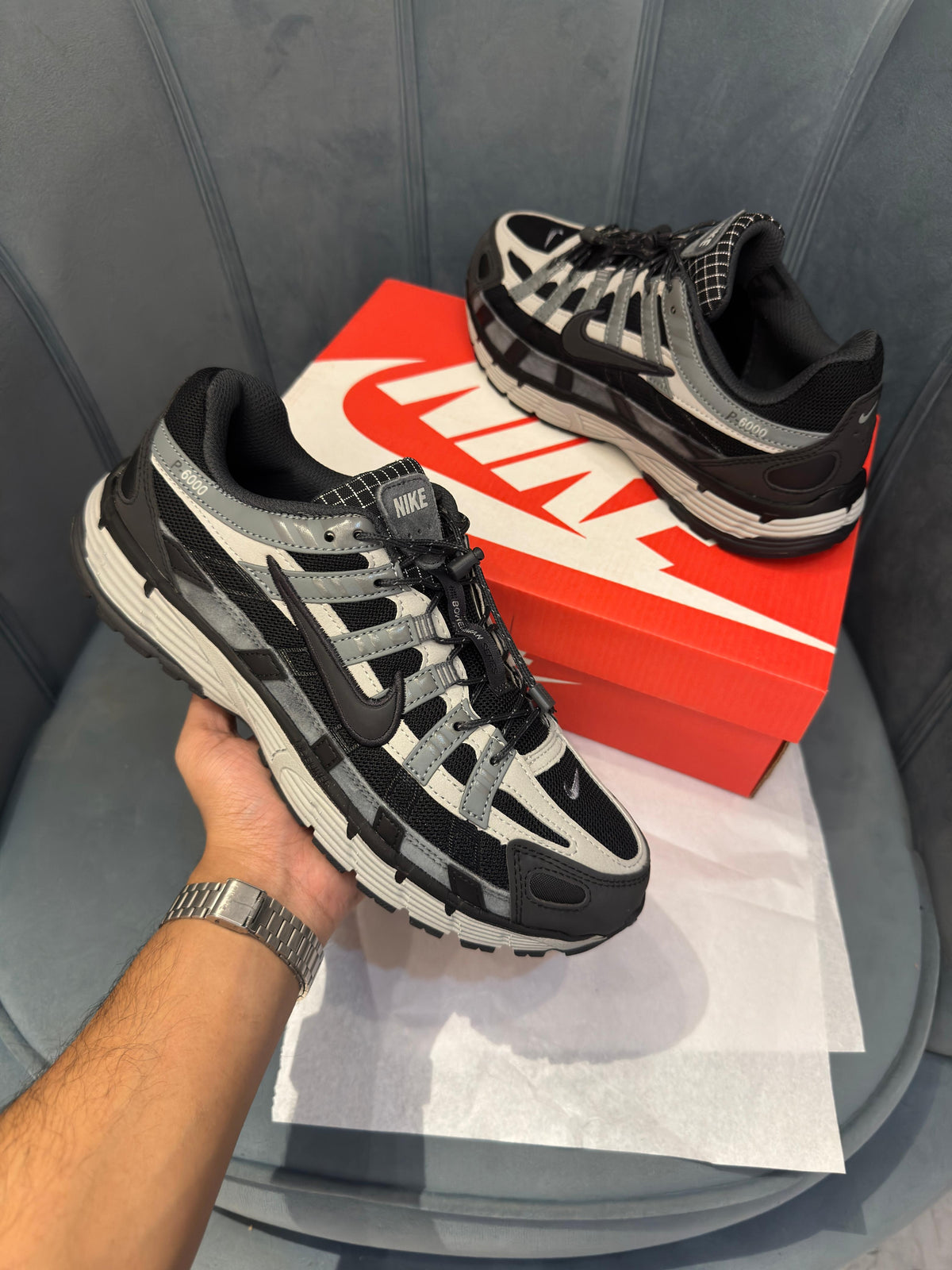 NIKE P 6000 TRAINER BLACK /GREY