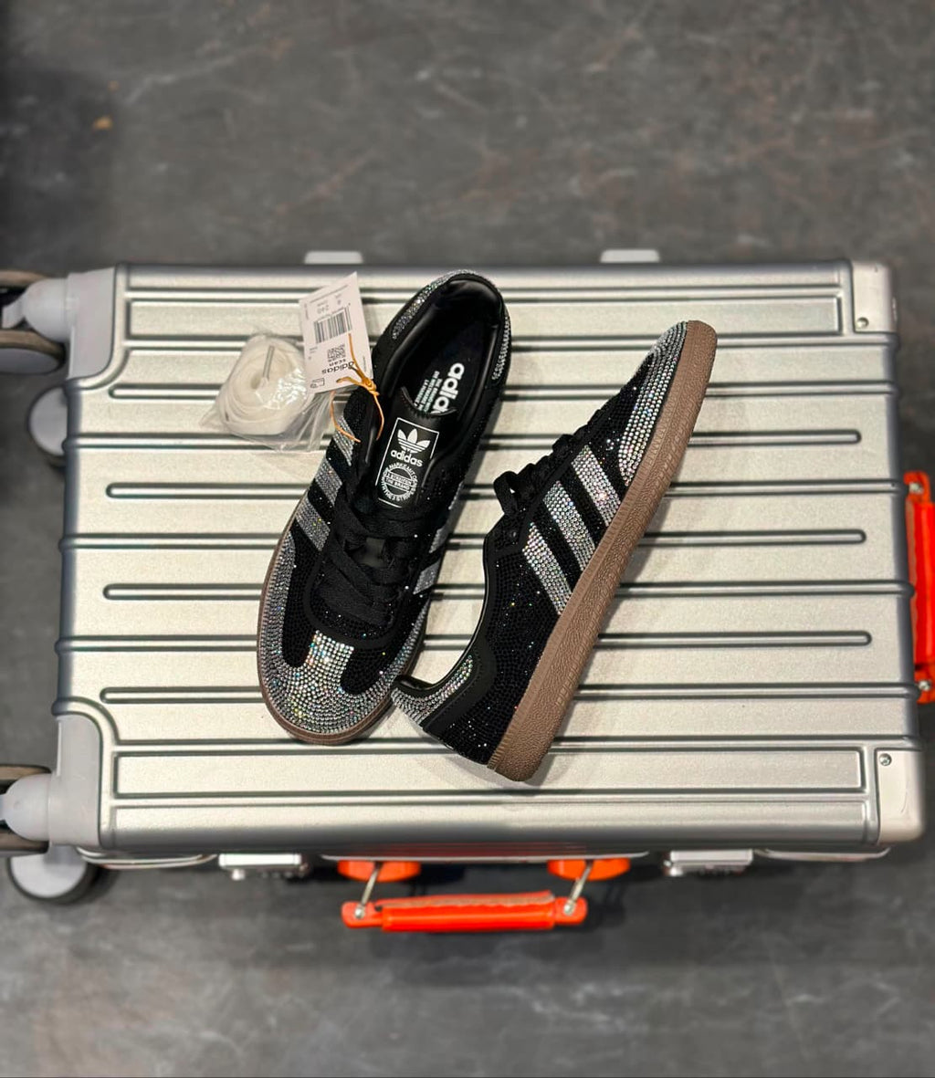 ADIDAS ORIGINAL SAMBA BLACK SILVER RHINESTONES