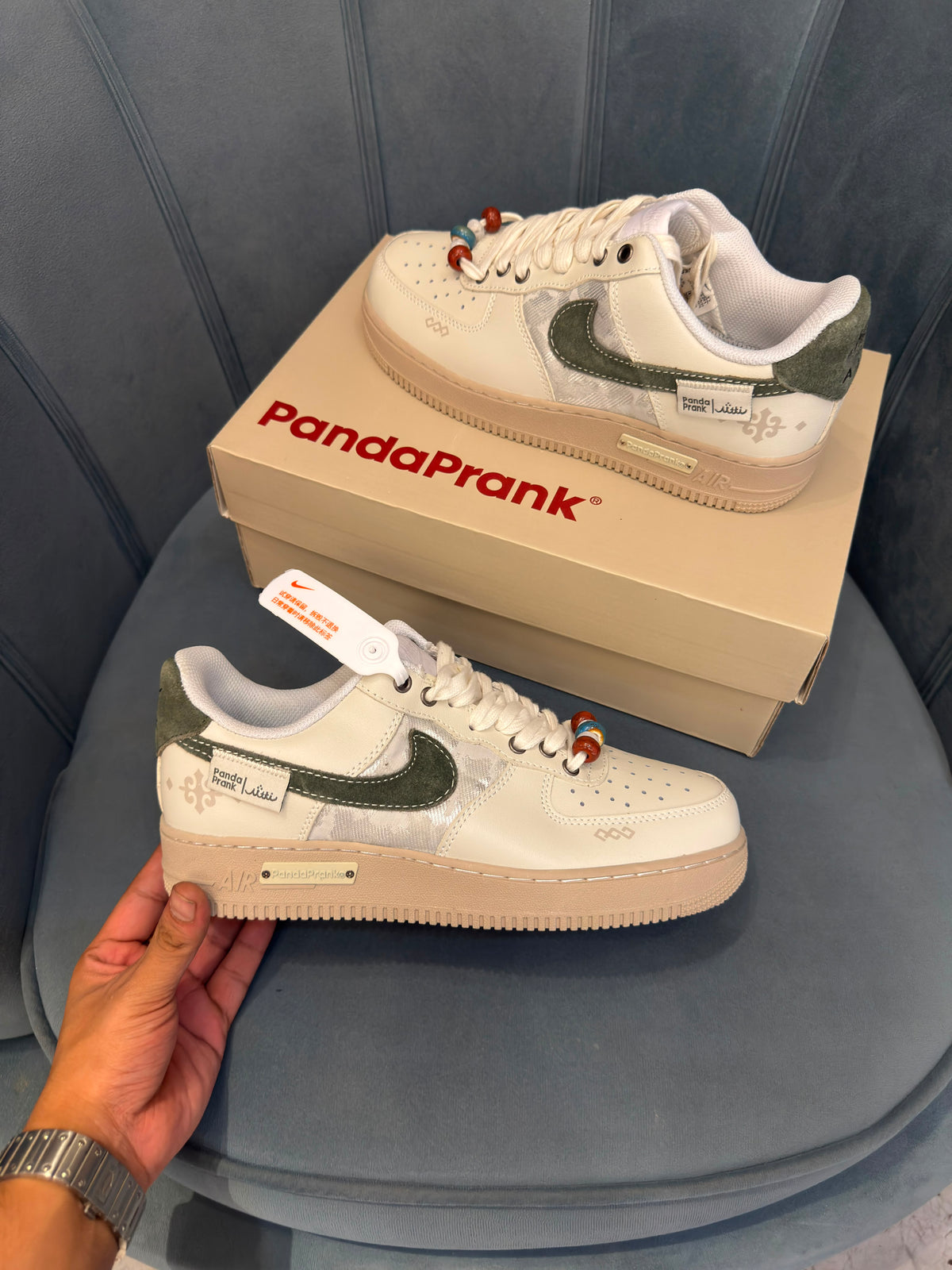 NIKE AIRFORCE ONE PANDAPRANK WHITE GREEN