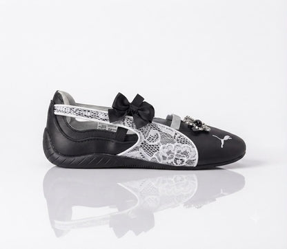 PUMA SPEEDCAT BALLET LACE SILVER AND BLACK