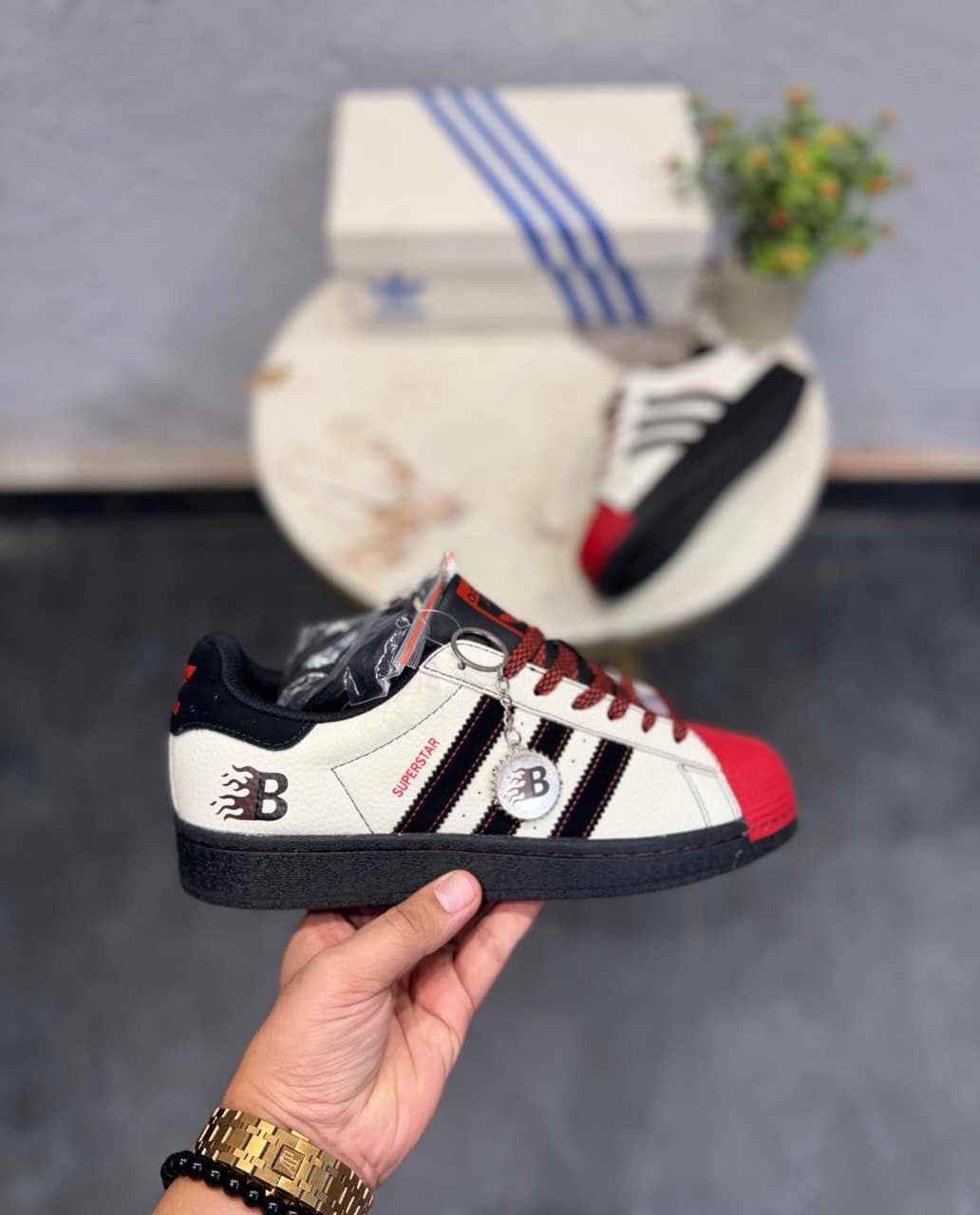 ADIDAS ORIGINALS SUPERSTAR X BALMAIN KEYCHAIN