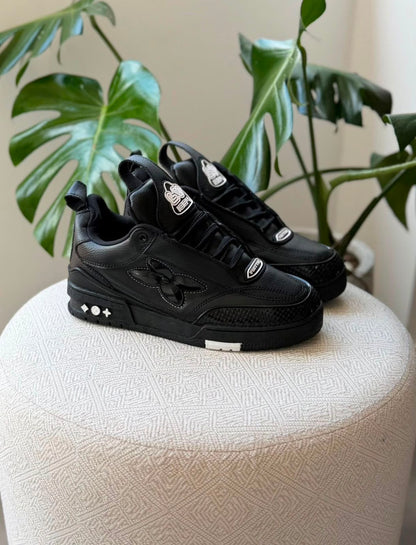 LOUIS VUITTON SKATE SNEAKERS OVERSIZED FLOWER BLACK