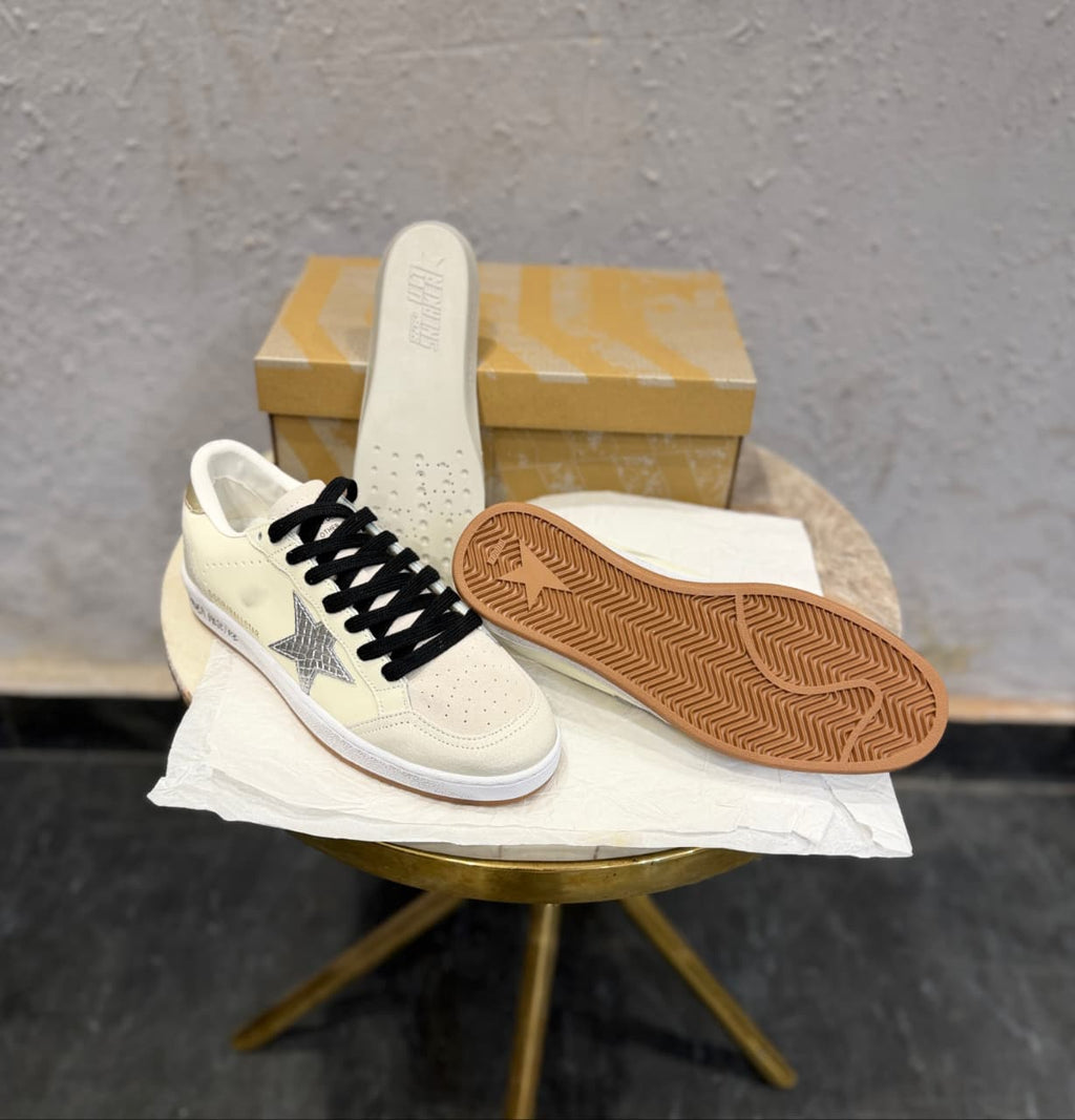ADIDAS GOLDEN GOOSE BALL STAR WHITE SILVER SNEAKERS