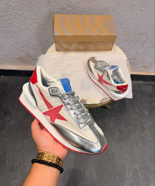 ADIDAS GOLDEN GOOSE MARATHON SNEAKERS SILVER RED