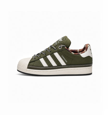 ADIDAS  ORIGINALS SUPERSTAR 2ND GENERATION OLIVE GREEN WHITE SOLE