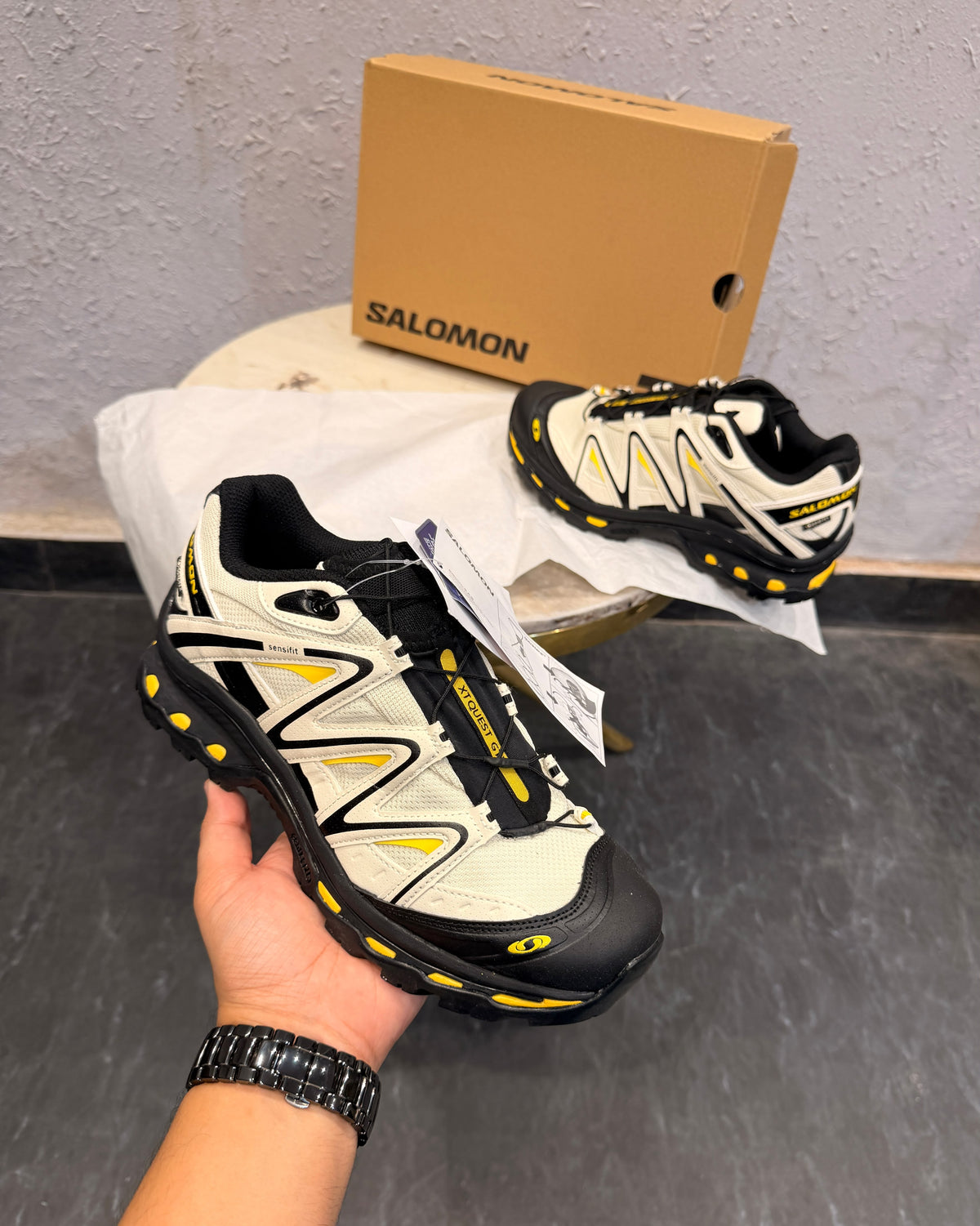 SALOMAN XT QUEST WHITE BLACK YELLOW