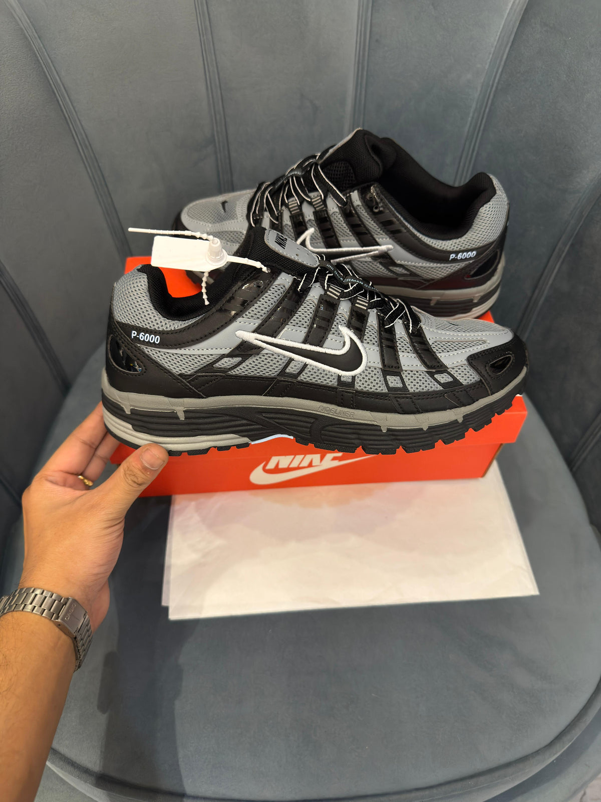 NIKE P 6000 TRAINER BLACK COOL GREY