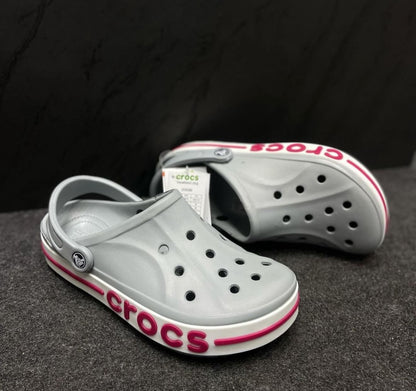 CROCS BAYABAND CLASSIC CLOG GREY/PINK