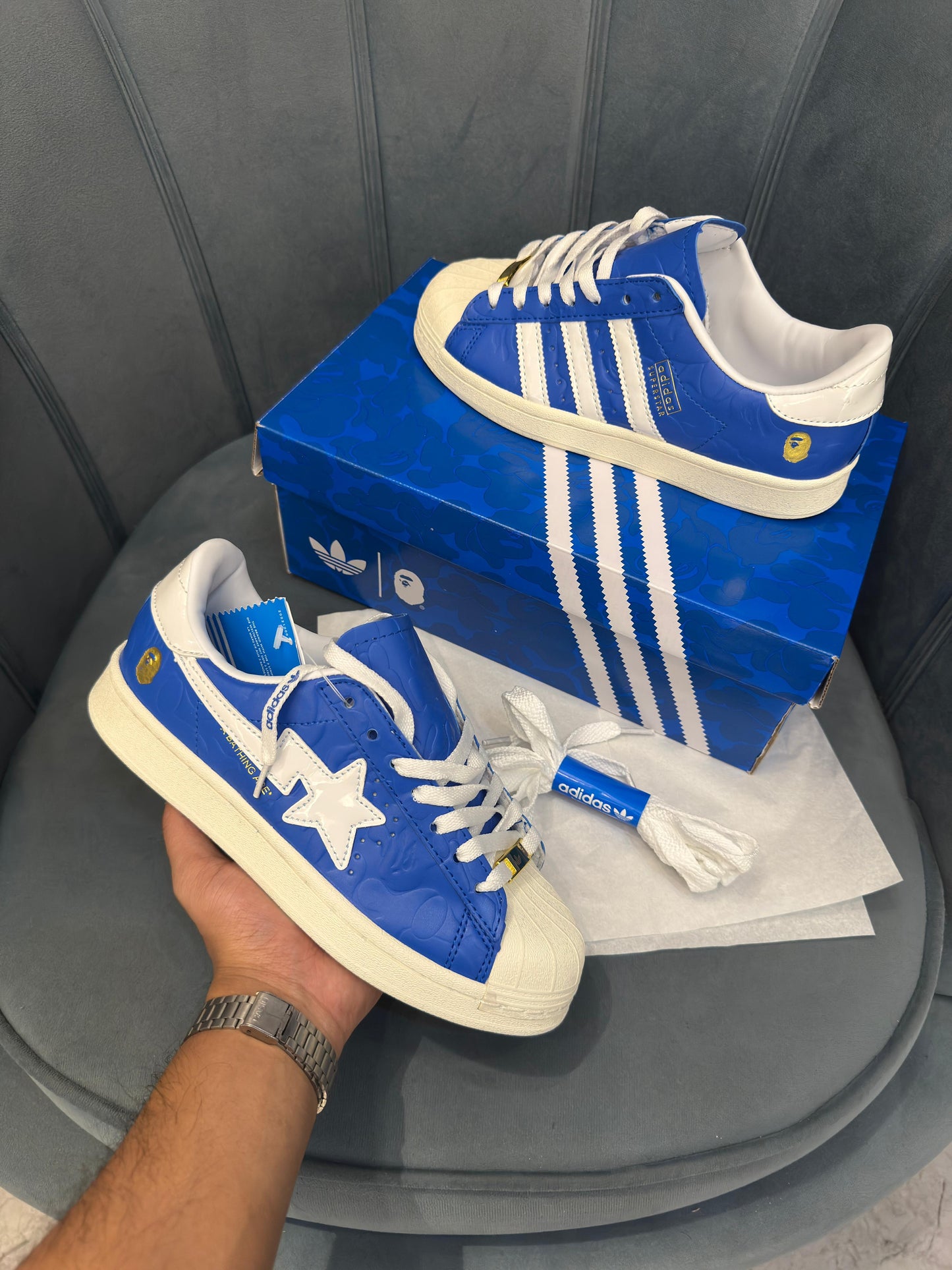 ADIDAS ORGINAL SUPERSTAR BAPE SKY BLUE