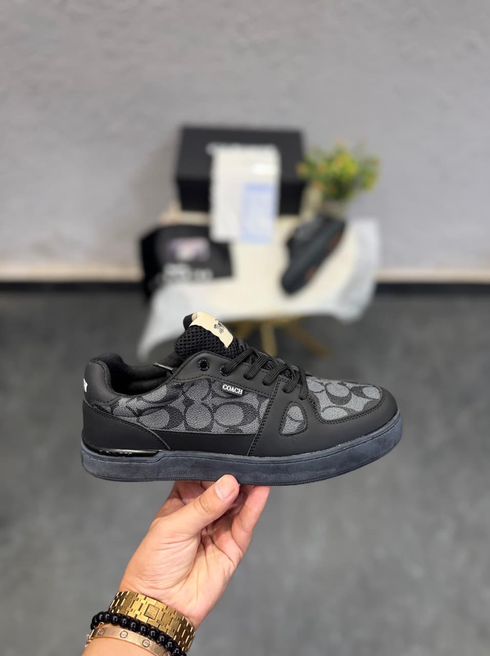 COACH UAS LOW GREY TRAINERS