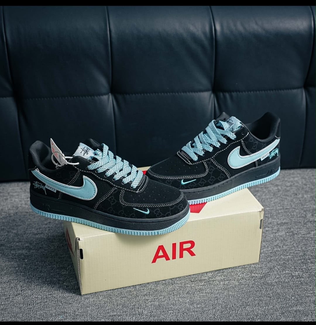 NIKE AIRFORCE 1 X GUCCI GG BLACK BLUE