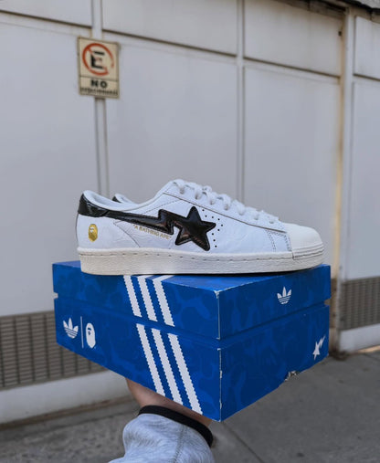 ADIDAS ORIGINALS SUPERSTAR BAPE WHITE BLACK