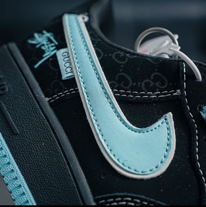 NIKE AIRFORCE 1 X GUCCI GG BLACK BLUE
