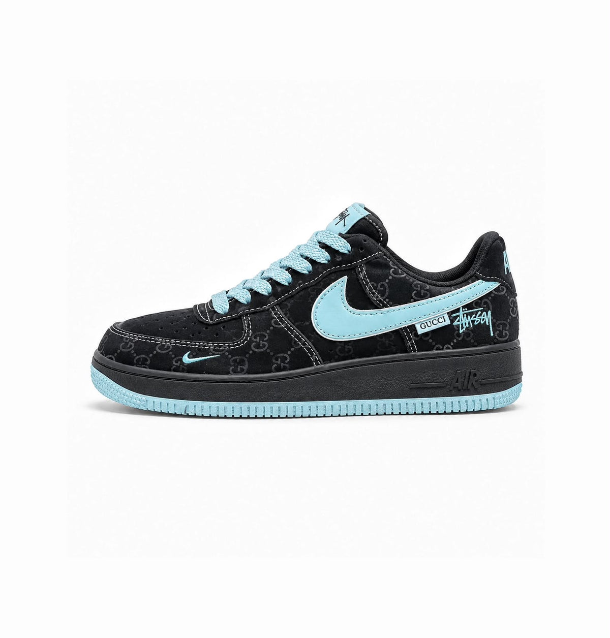 NIKE AIRFORCE 1 X GUCCI GG BLACK BLUE
