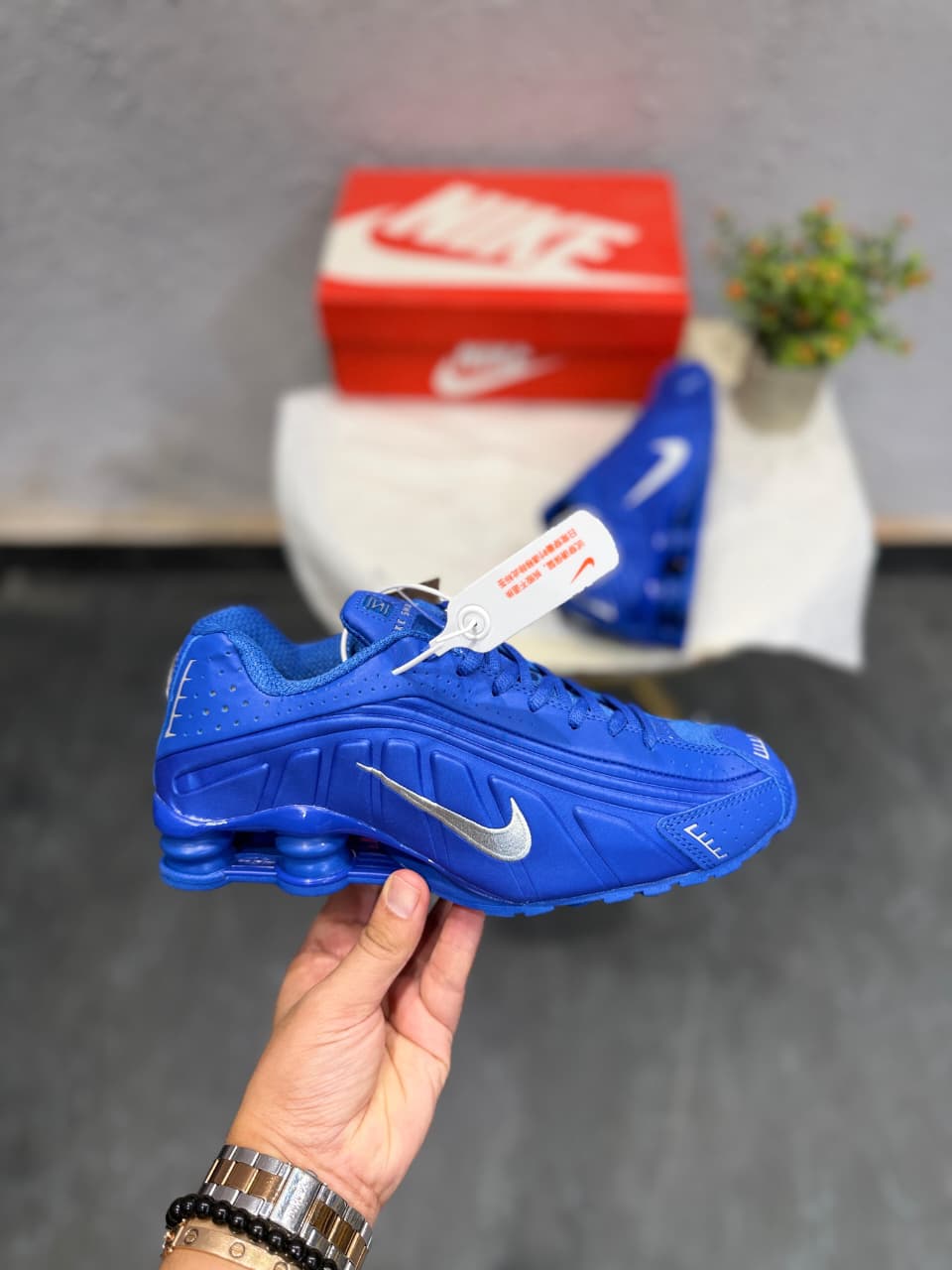 NIKE SHOX SILVER ROYAL BLUE