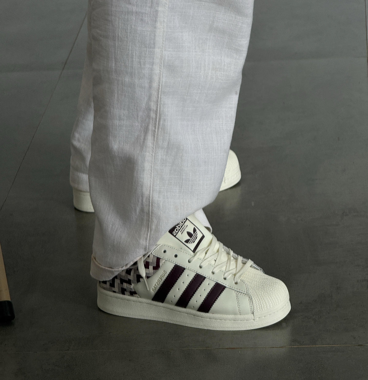 ADIDAS  ORIGINALS SUPERSTAR WOVEN WHITE BLACK