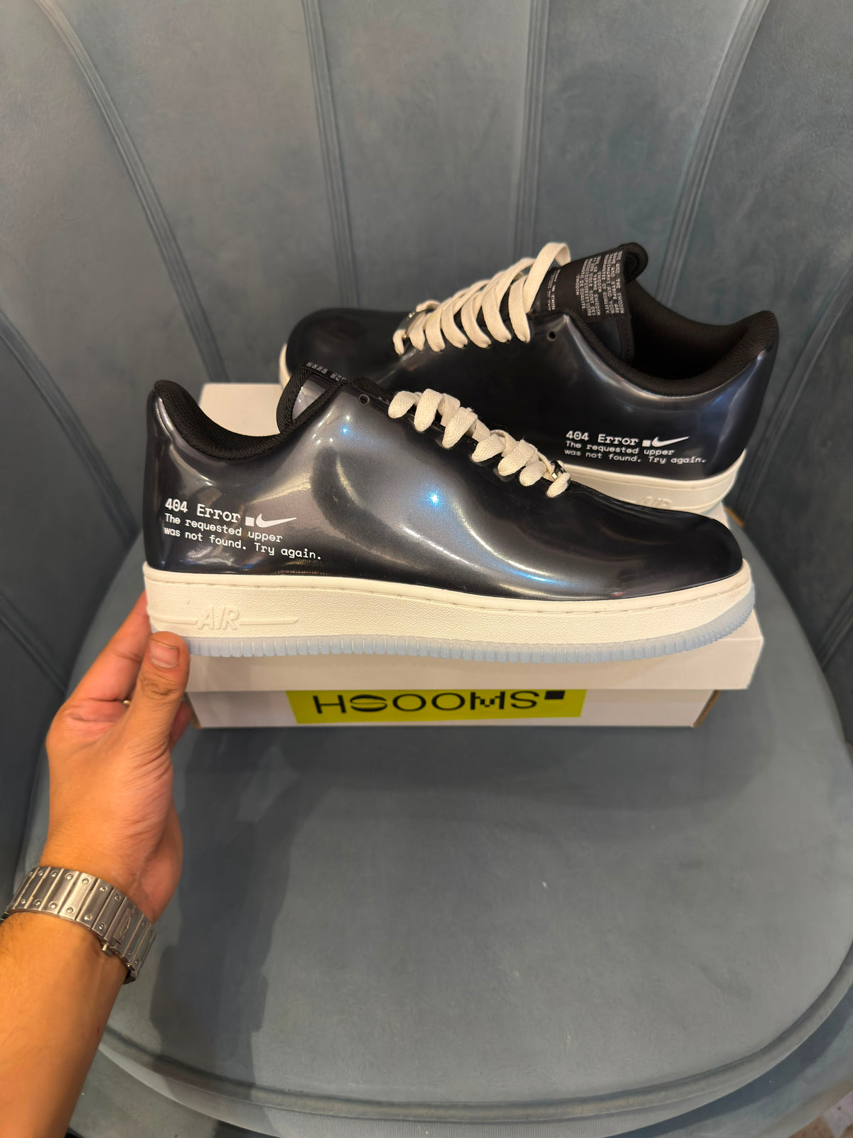 NIKE AIRFORCE ONE SWOOSH ERROR BLACK