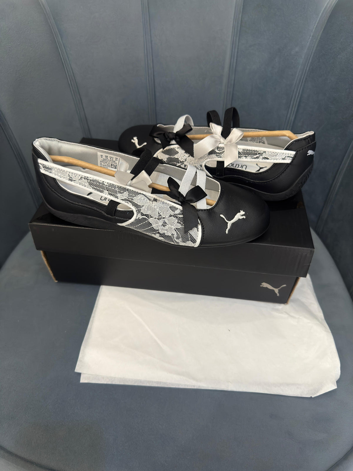 PUMA SPEED CAT BALLET LACE SILVER AND BLACK