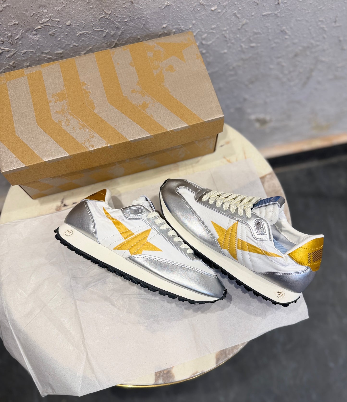 ADIDAS GOLDEN GOOSE MARATHON SNEAKER SILVER GOLD