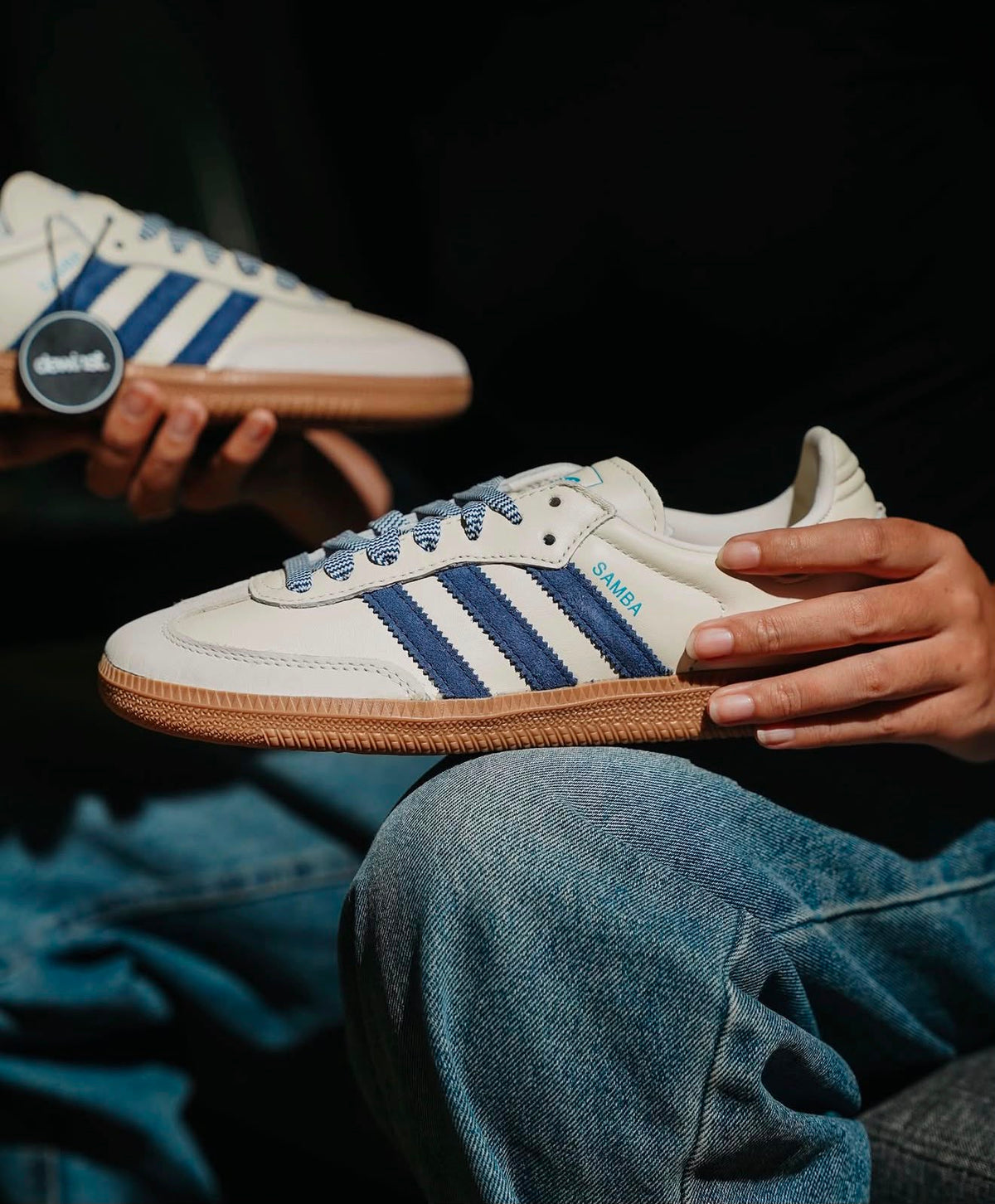 ADIDAS SAMBA OG OF WHITE DARK BLUE