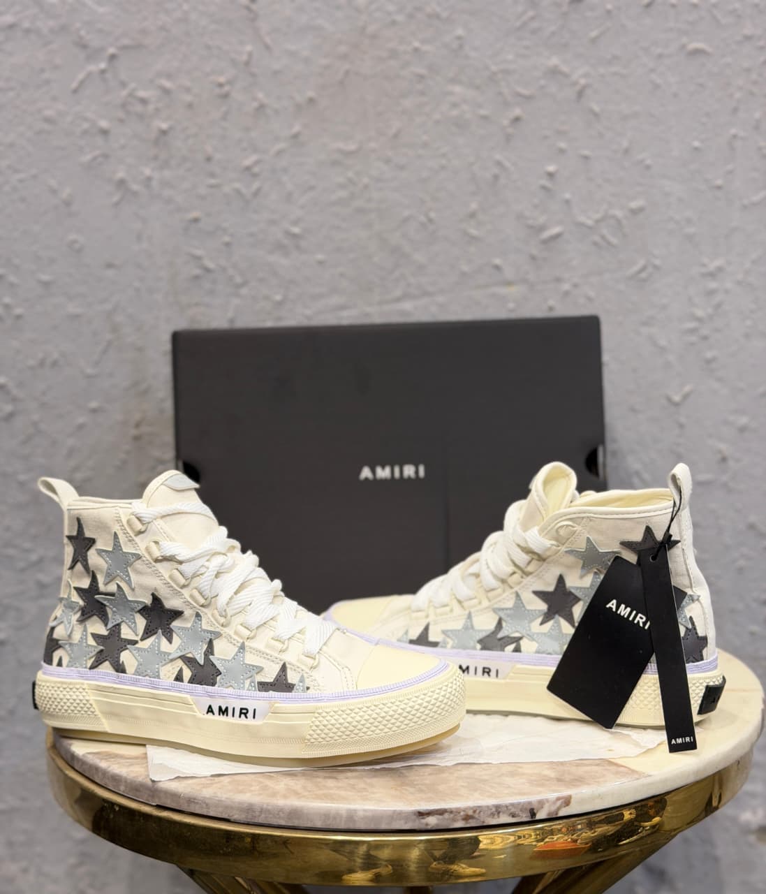 AMIRI  USA MUJER STAR HIGH WHITE SNEAKERS