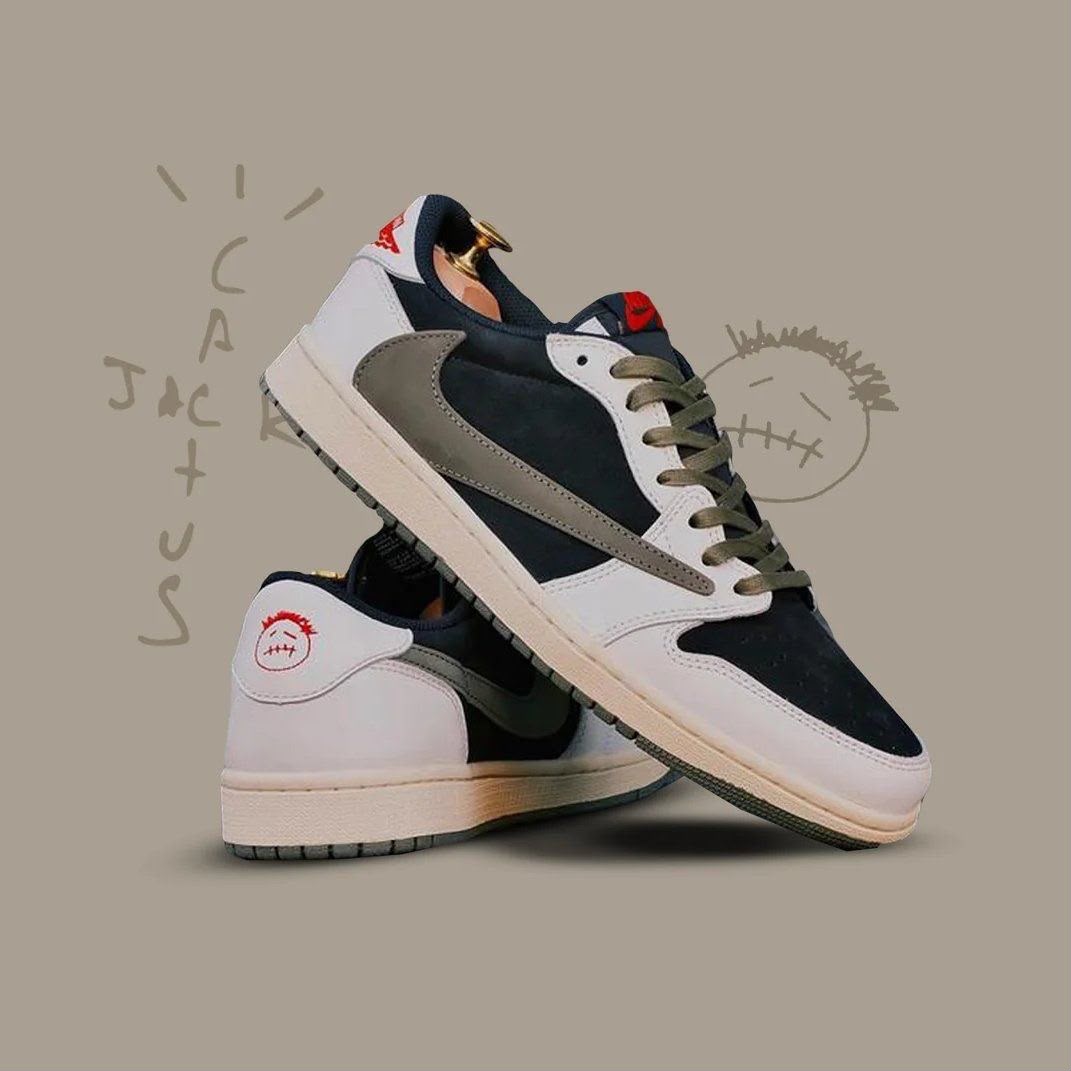 NIKE AIR JORDAN 1 LOW TRAVIS SCOTT OLIVE SEMI UA