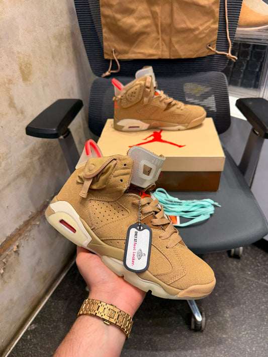 NIKE AIR JORDAN 6 RETRO TRAVIS SCOTT BRITISH  KHAKI
