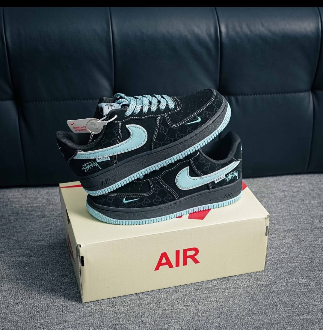 NIKE AIRFORCE 1 X GUCCI GG BLACK BLUE