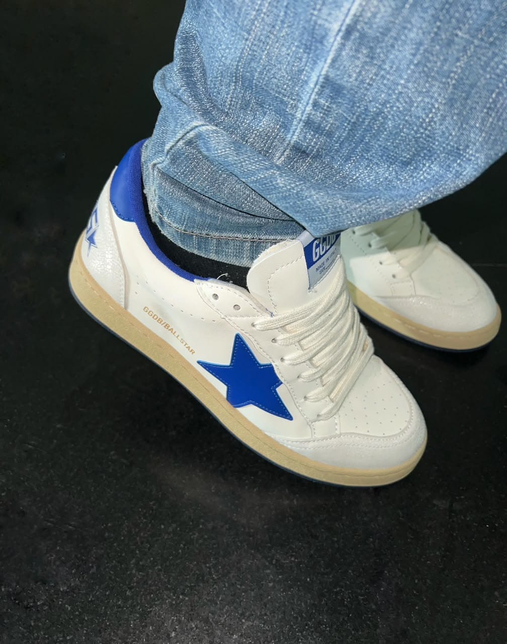ADIDAS GOLDEN GOOSE BALL STAR WHITE BLUE SNEAKERS
