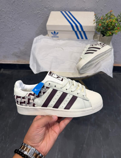 ADIDAS  ORIGINALS SUPERSTAR WOVEN WHITE BLACK