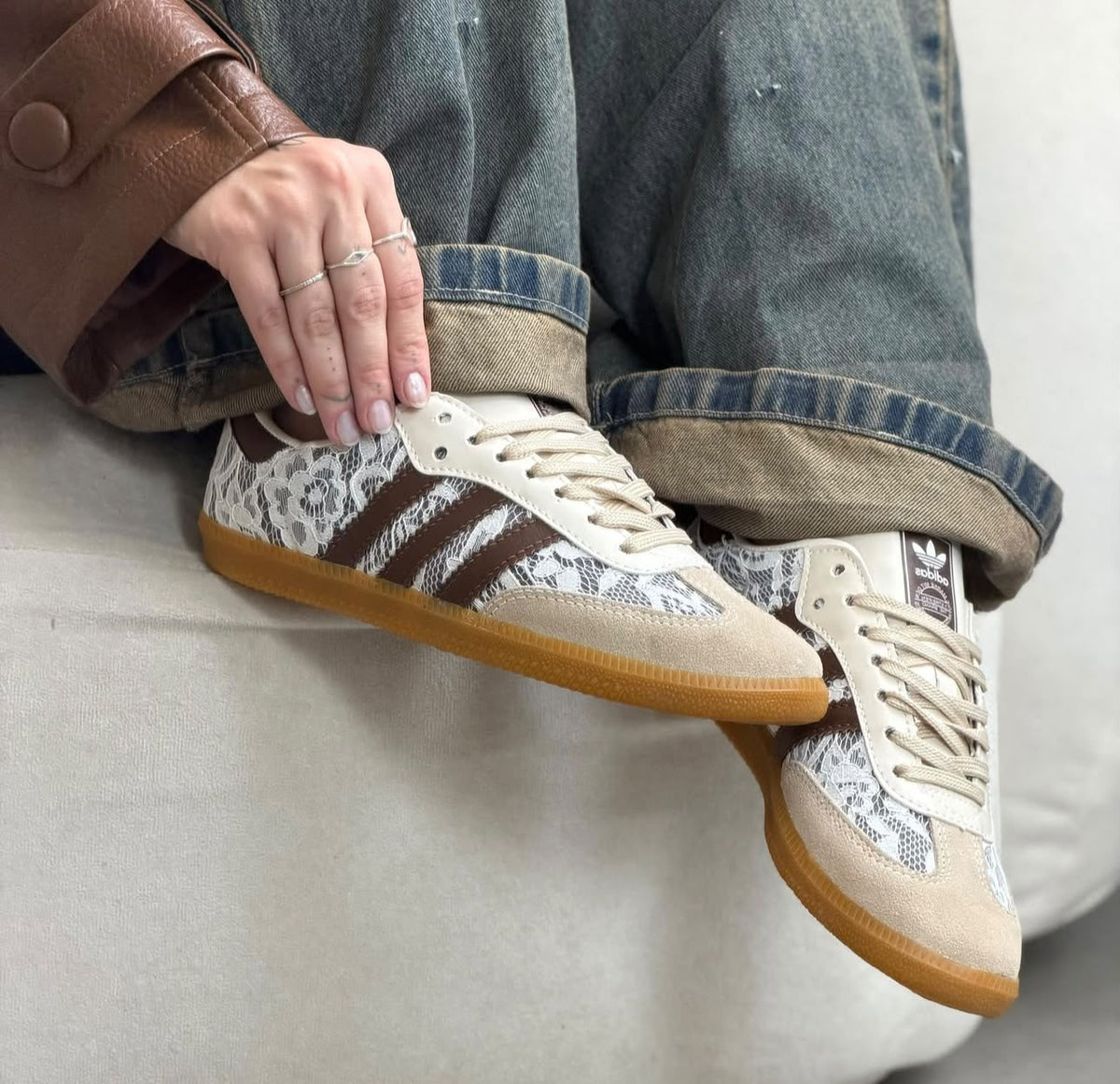 ADIDAS SAMBA FLORAL LACE OVERLAY