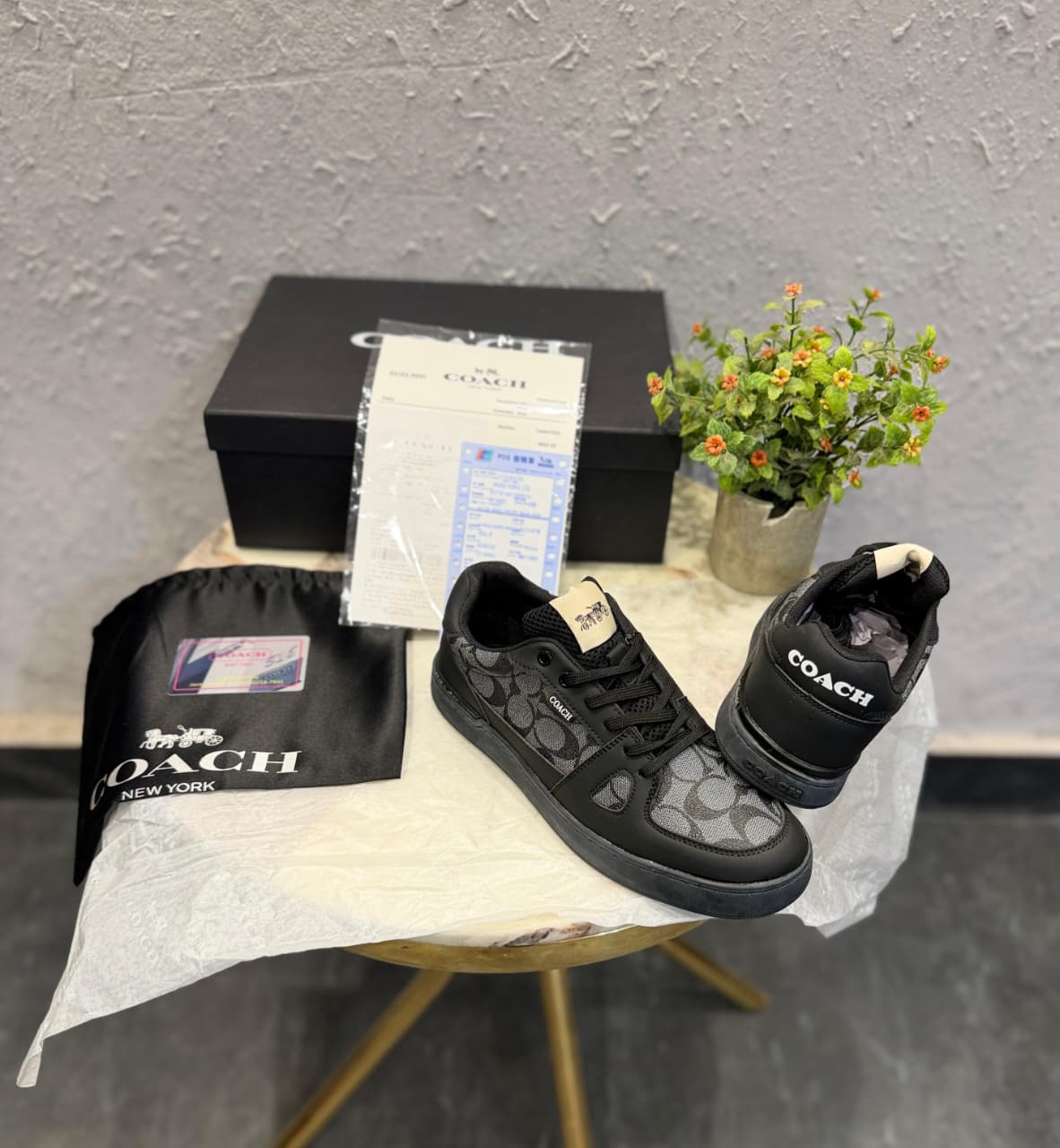 COACH UAS LOW GREY TRAINERS