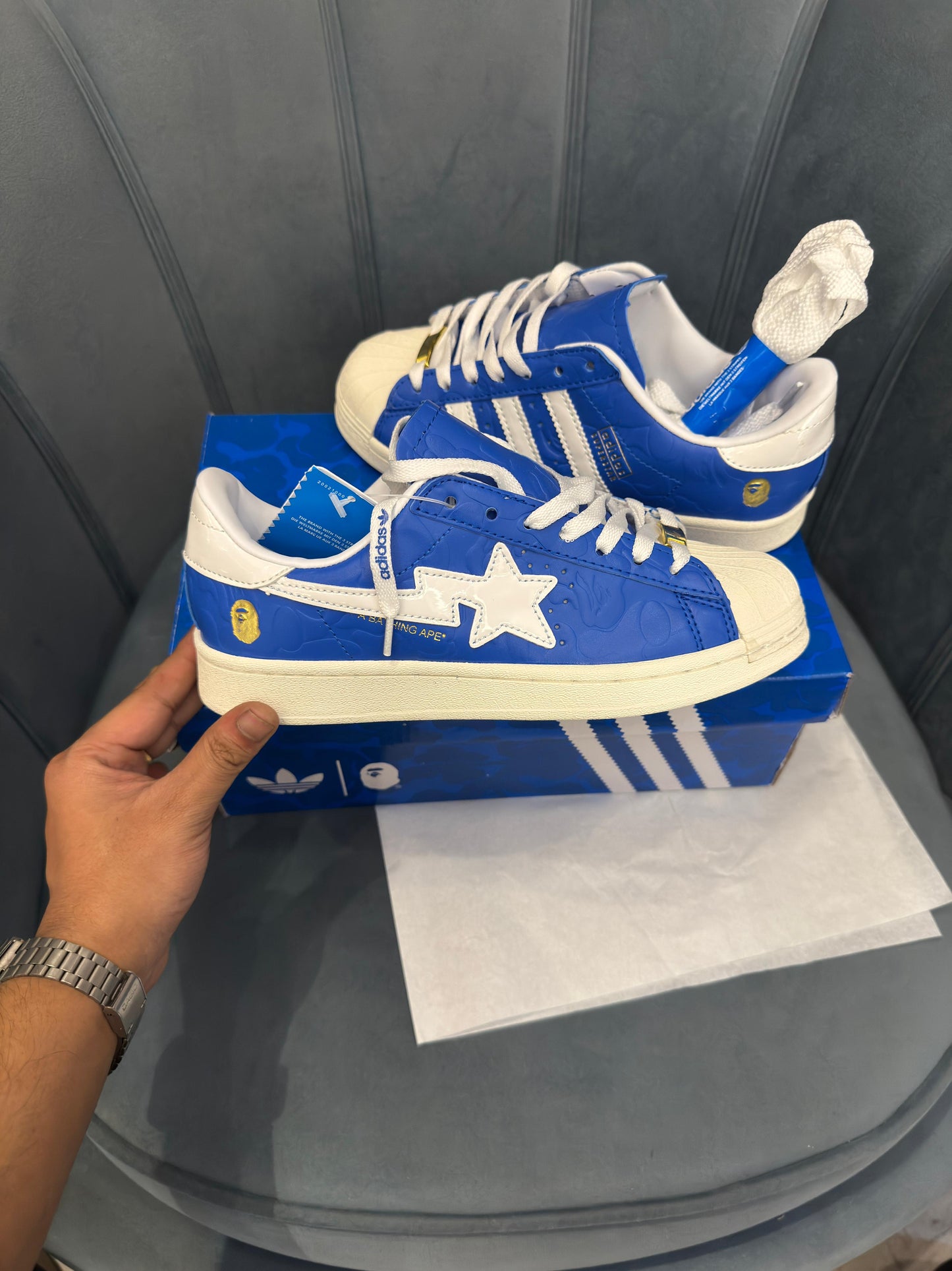 ADIDAS ORGINAL SUPERSTAR BAPE SKY BLUE